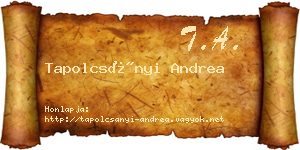 Tapolcsányi Andrea névjegykártya